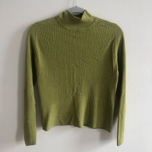 Olive Green Knit Turtle Neck